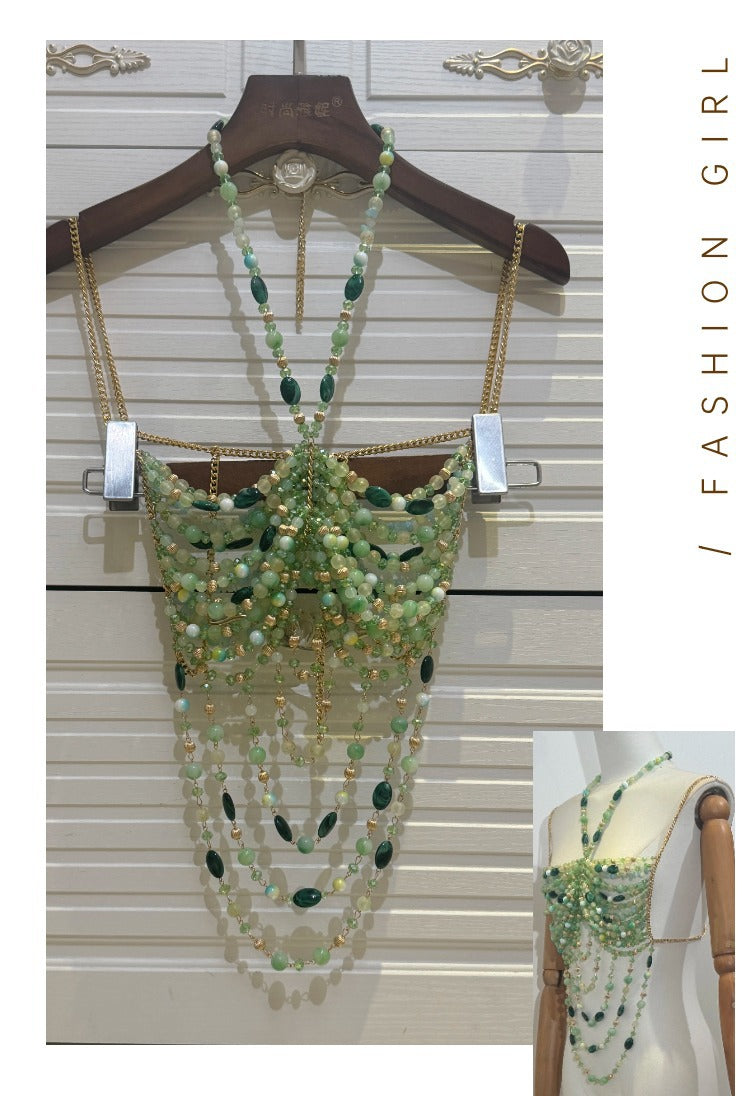 Acrylic bead hollow chest mask