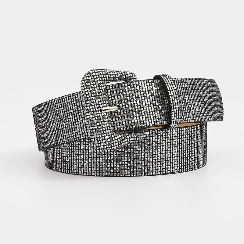 Sequins and Leather Belt