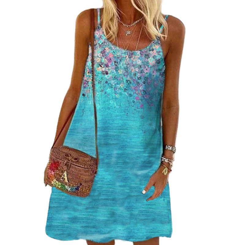 Sleeveless Printed Dress