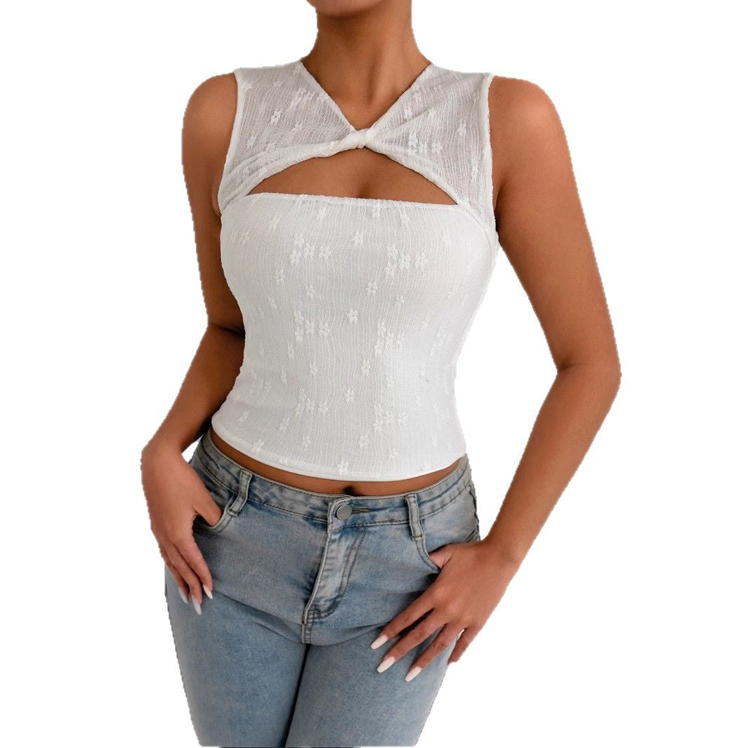 Fashion lace sleeveless top
