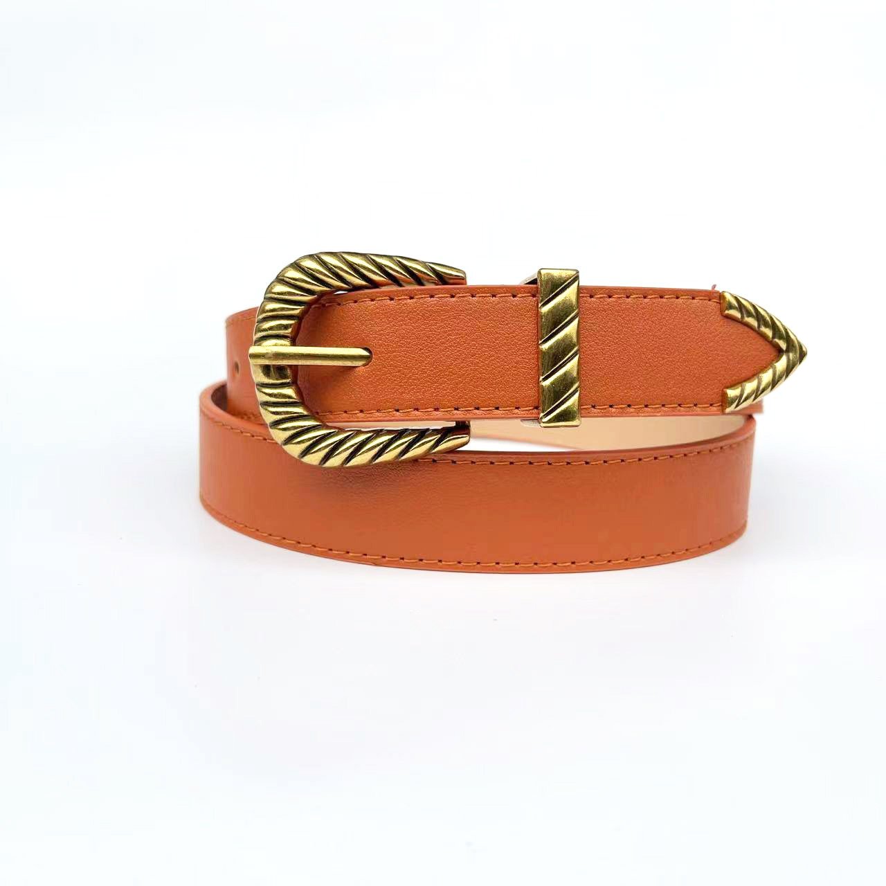 Cowboy Belt With Golden Buckle