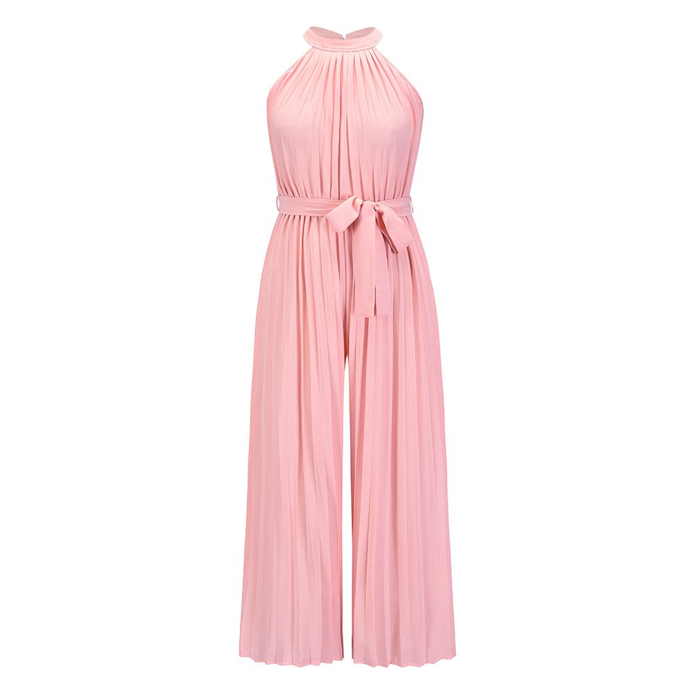 Sleeveless Pleated Jumpsuit With