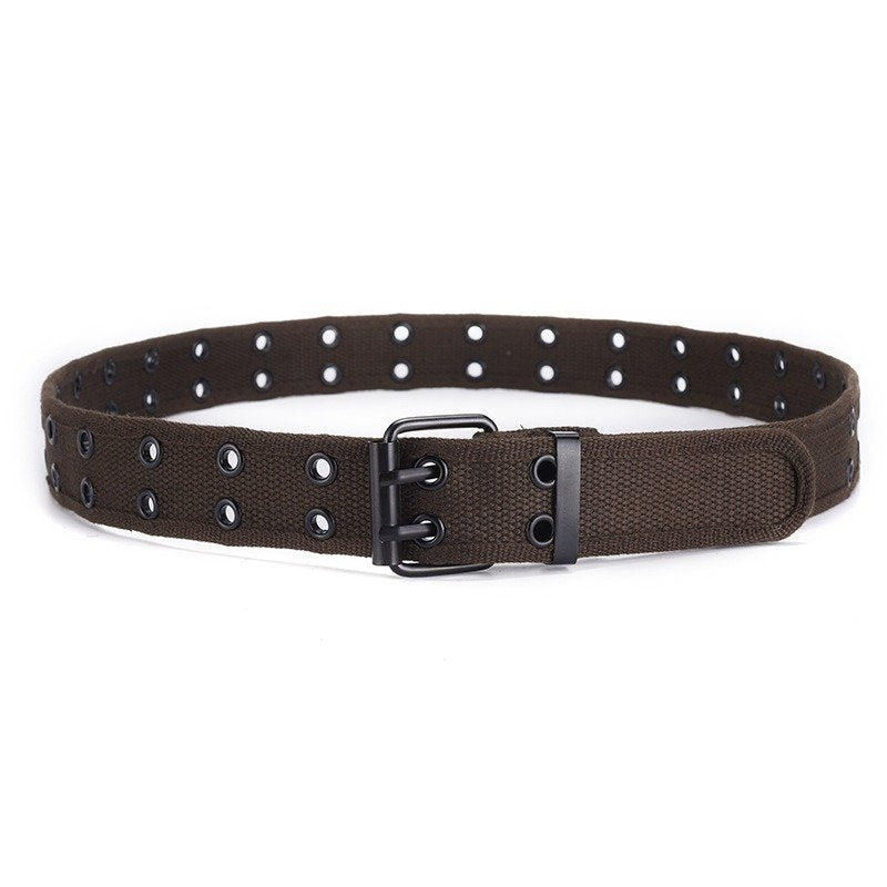 Punk Belt With Double Pin Buckle Cotton