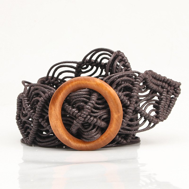 Hand-Woven Rope Hollow Braided Belt