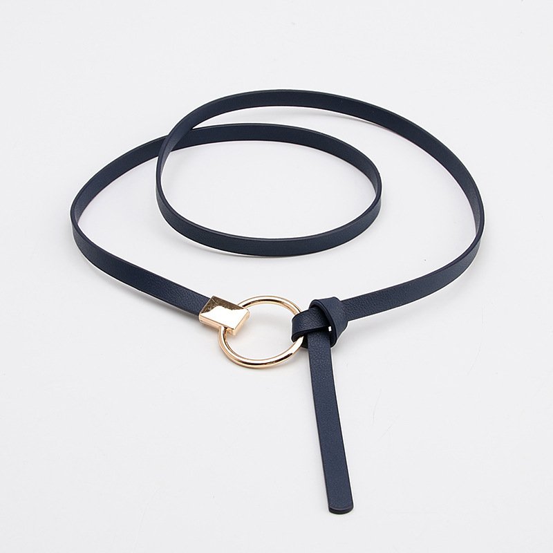 Knot Small Belt With Ladies Round Buckle Belt Women