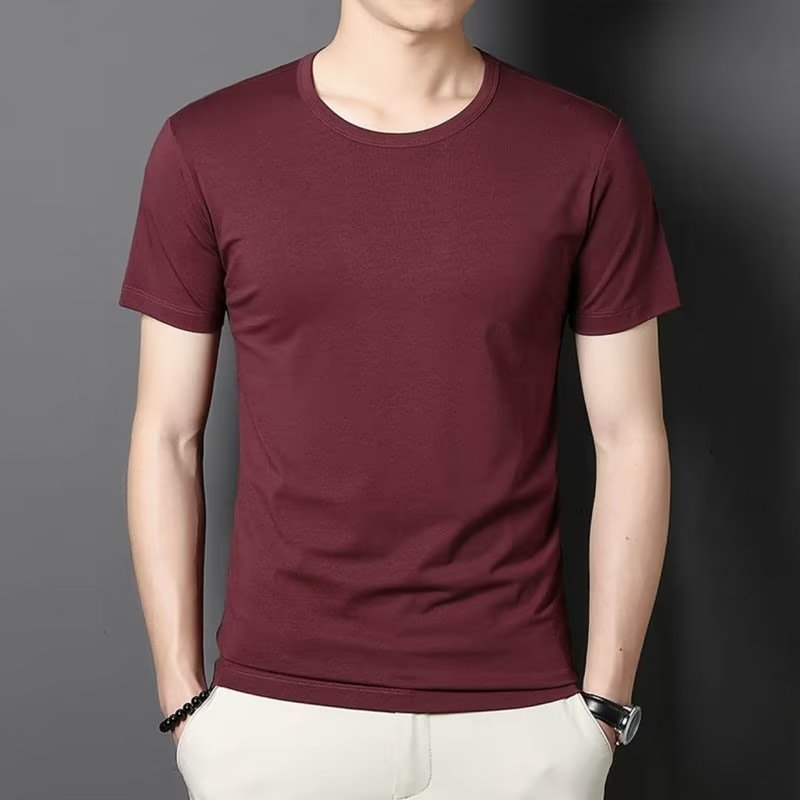 Slim undershirt large size with pure white t-shirt