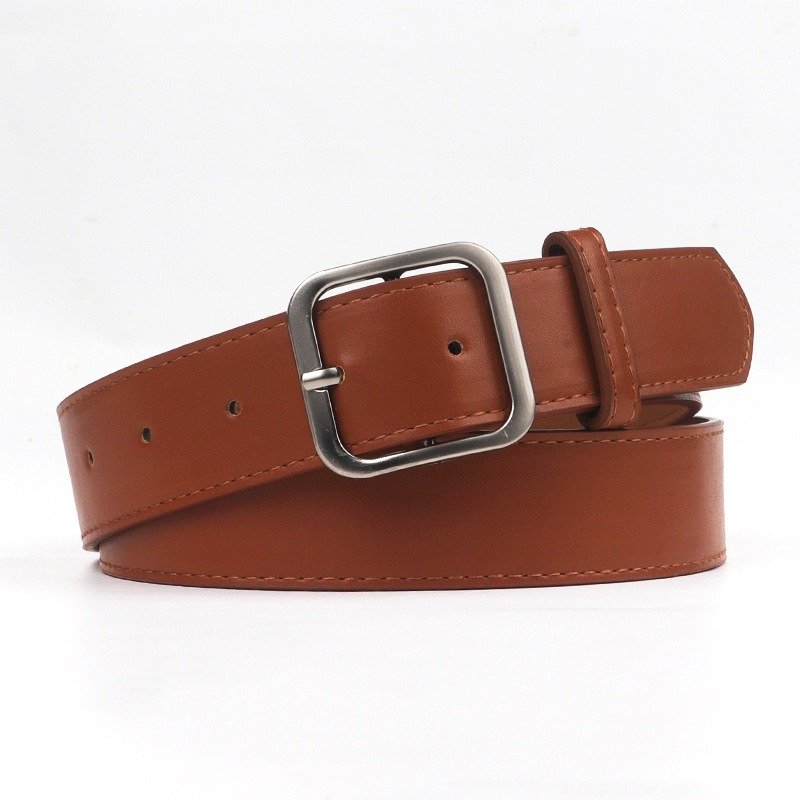 Belt With Square Metal Buckle