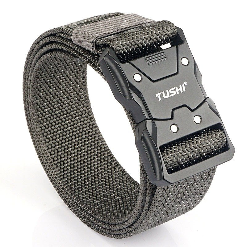 Nylon Belt With Tactical Button For Men