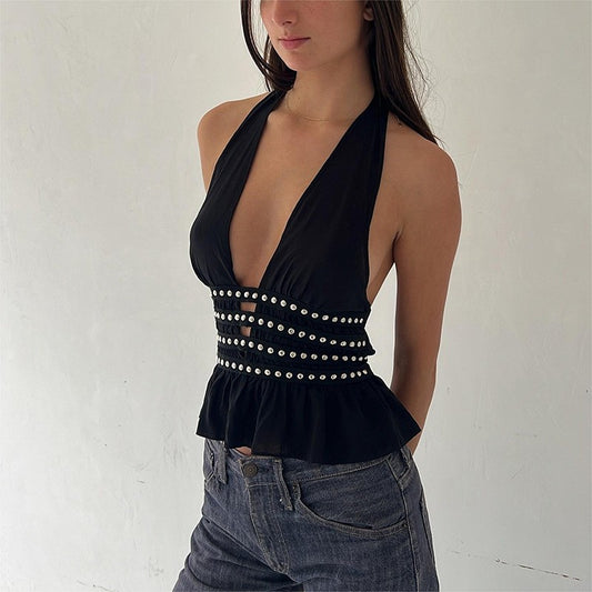 Trendy deep V-neck vest