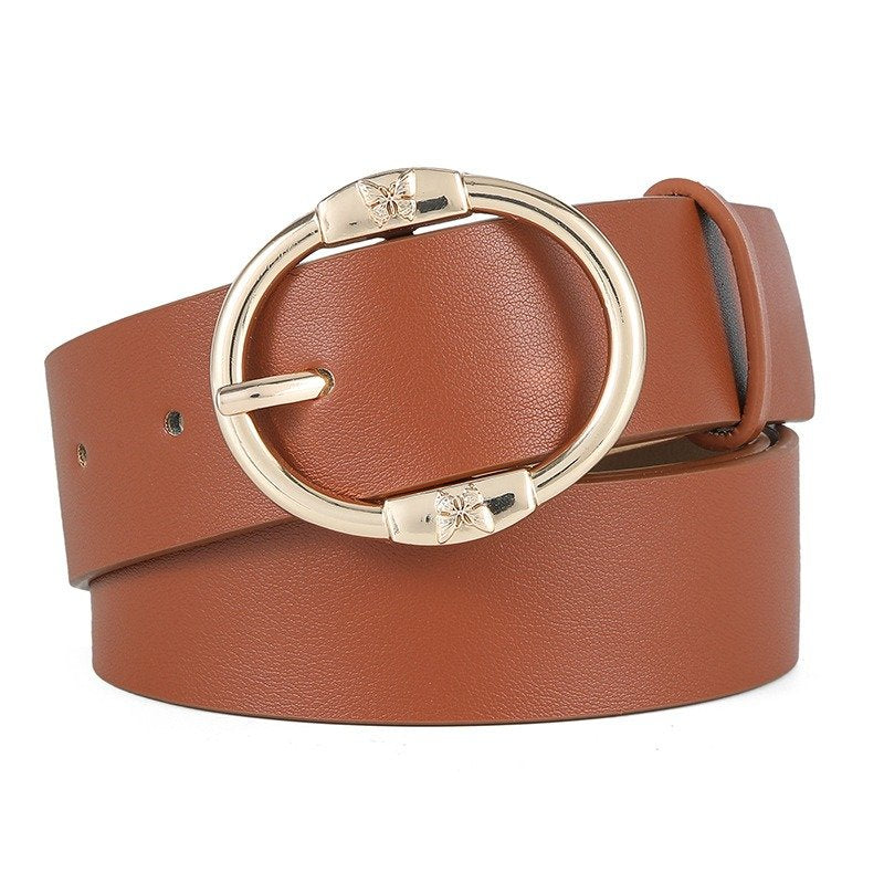 Thin Round Buckle Belt