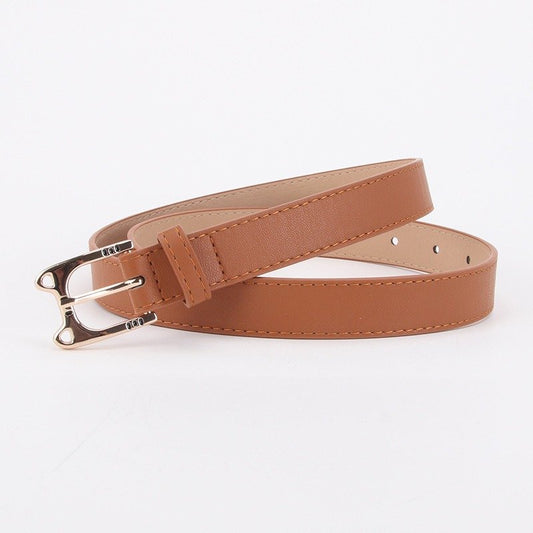 Golden Buckle Belt With Two Holes