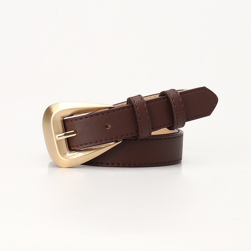 Belt With Golden Buckle Various Colors