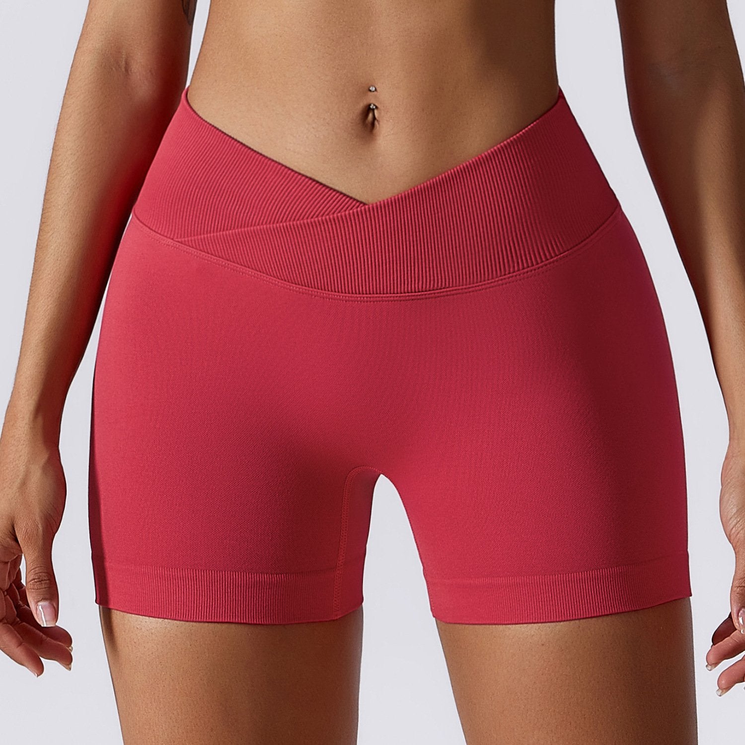 High Waist Running Gym Shorts Tight Fit Seamless Gym Shorts