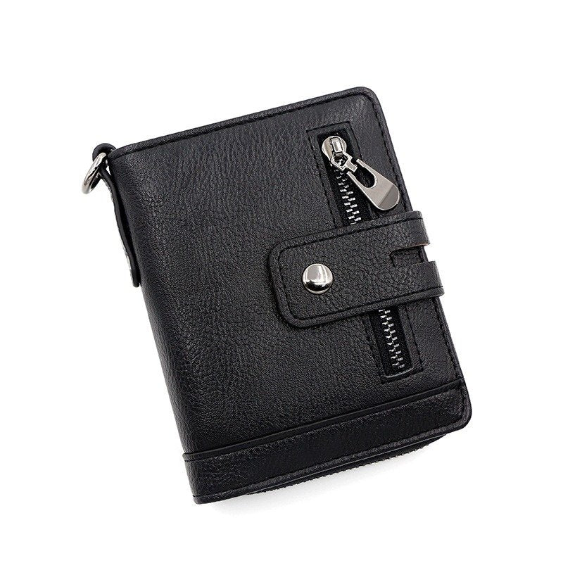 Men's Vertical Wallet Hasp Pocket with Zipper