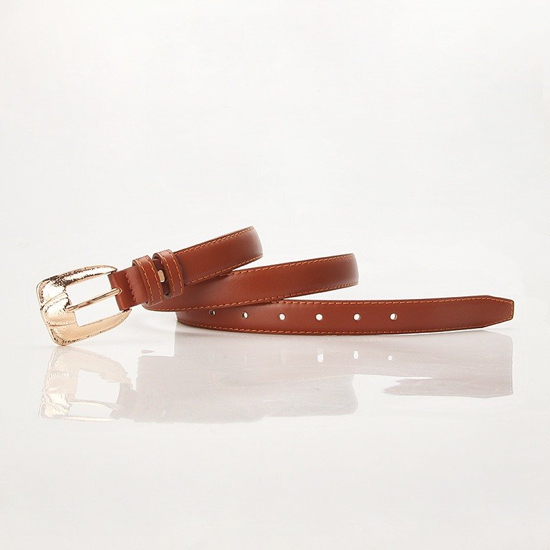 Dress Belt with Golden Buckle