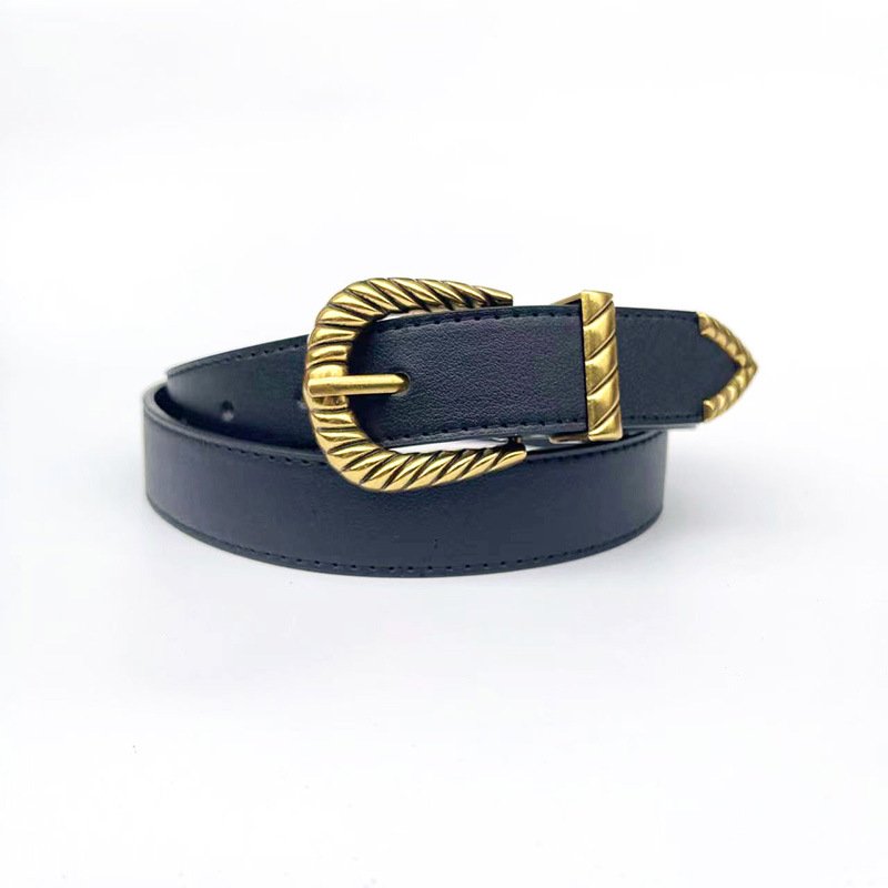 Cowboy Belt With Golden Buckle