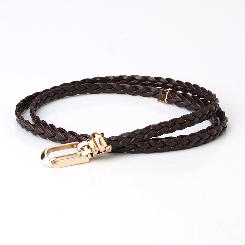 Candy Color Braided Belt Buckle With Clip