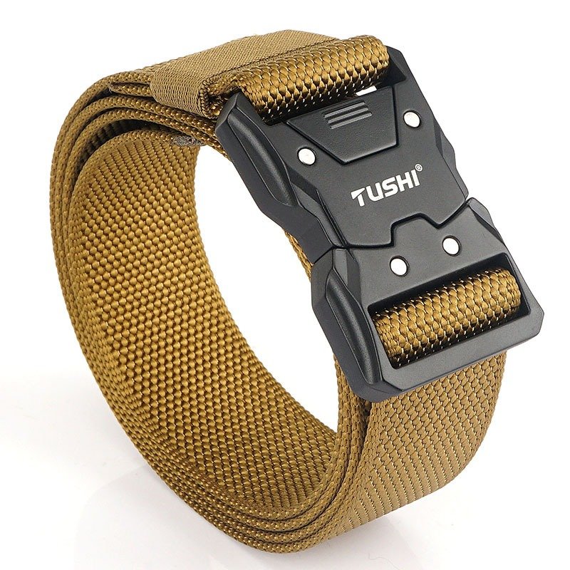 Nylon Belt With Tactical Button For Men