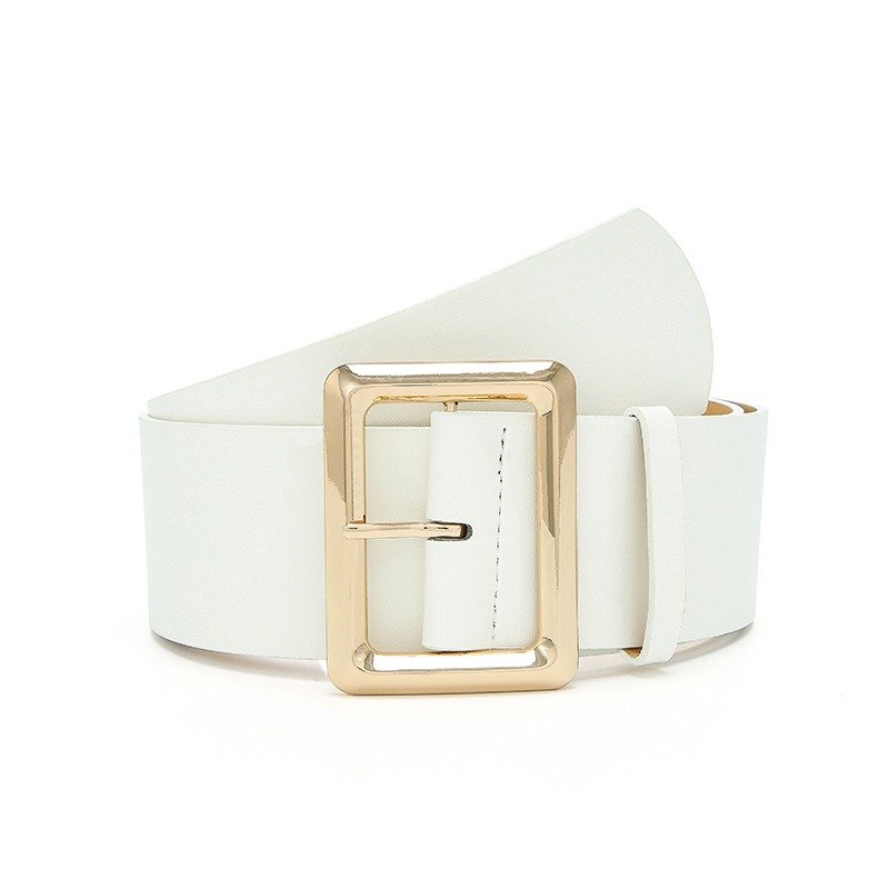 Wide Belt with Square Buckle in Different Colors