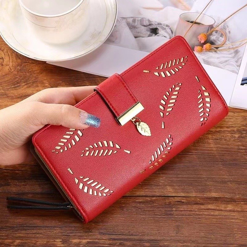 Wallet With Golden Leaves