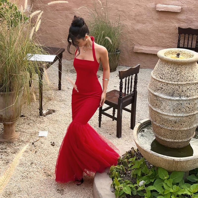 Fish tail patchwork dress