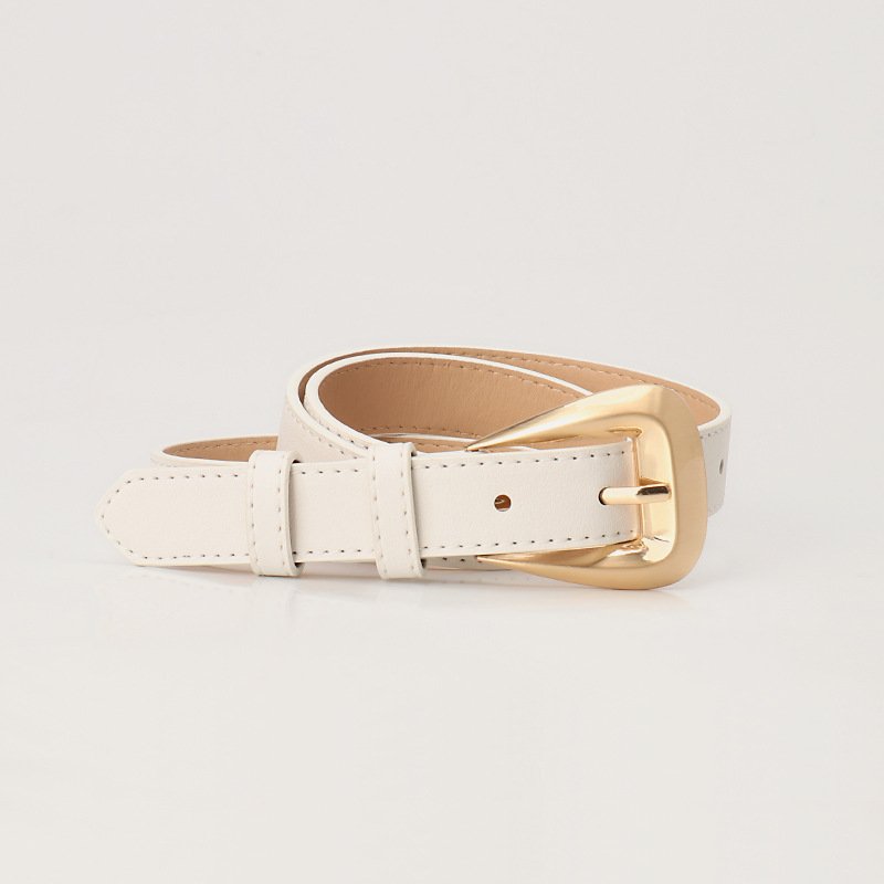 Cross Buckle Leather Belt