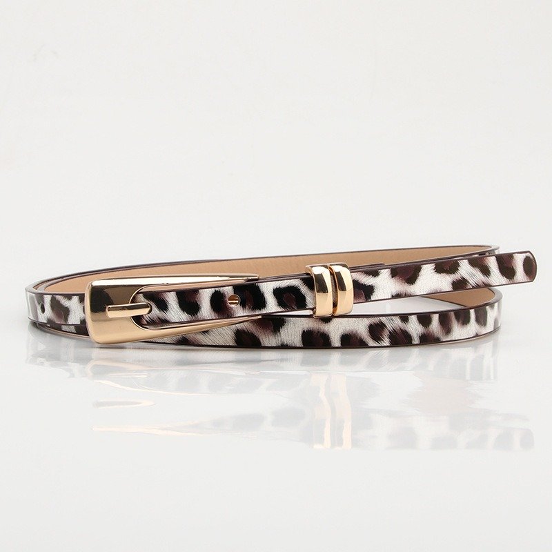 Fine Leather Belt with Golden Leopard Buckle