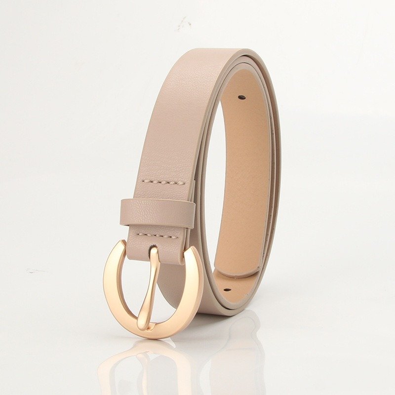 Golden Cut Oval Buckle Belt