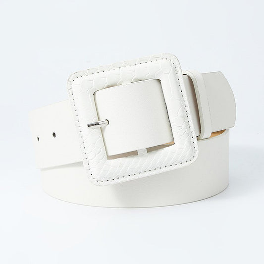 Snakeskin Pattern Bag Buckle Lady Belt Tie-In Decorative dress Wide Belt