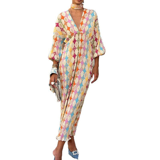 Long Sleeve Printed Dress