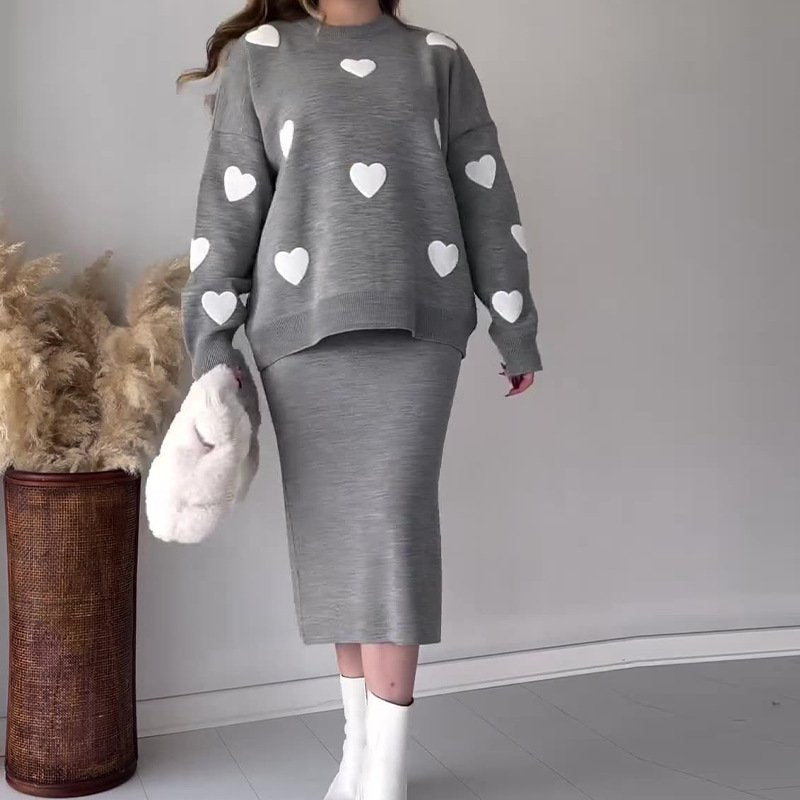 Knitted Love Print Sweater