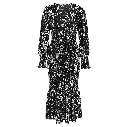Printed Long Tail Dress