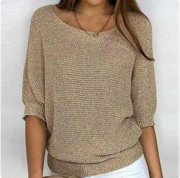 Round Neck Knitted Sweater