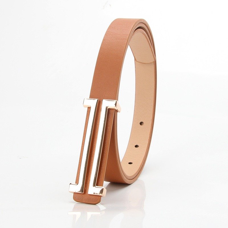 Thin Belt With Golden Buckle