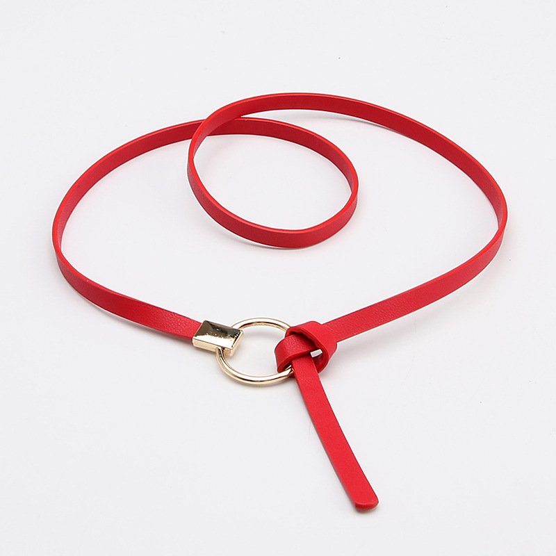 Knot Small Belt With Ladies Round Buckle Belt Women