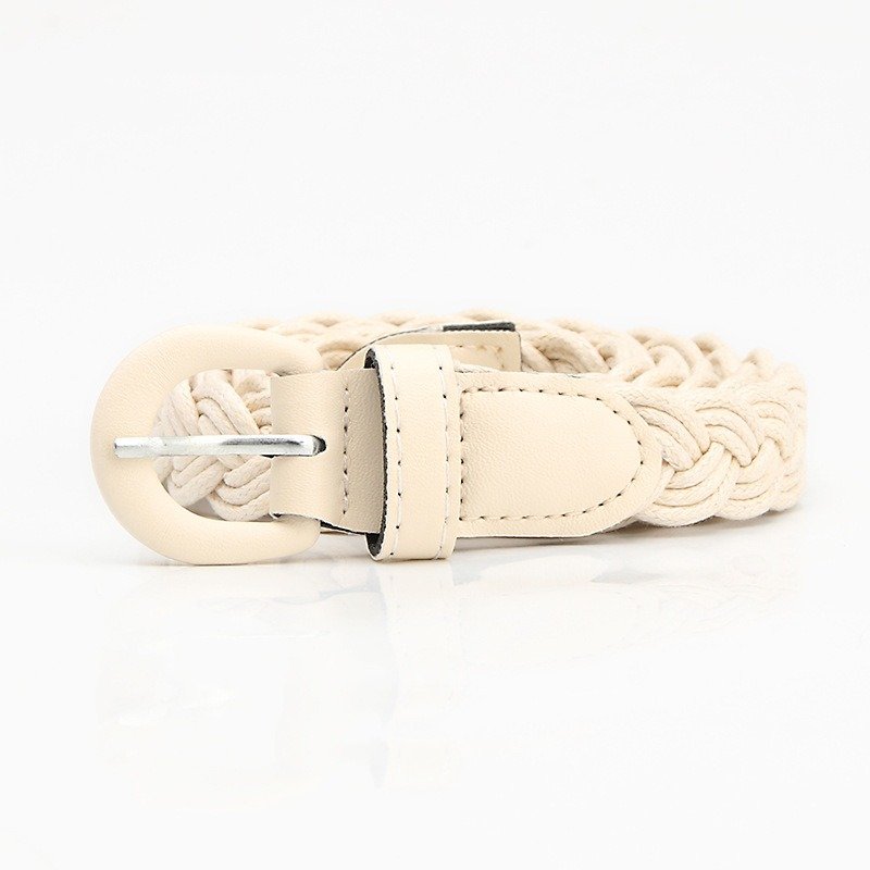 Braided Waxed Rope Belt Iron Buckle