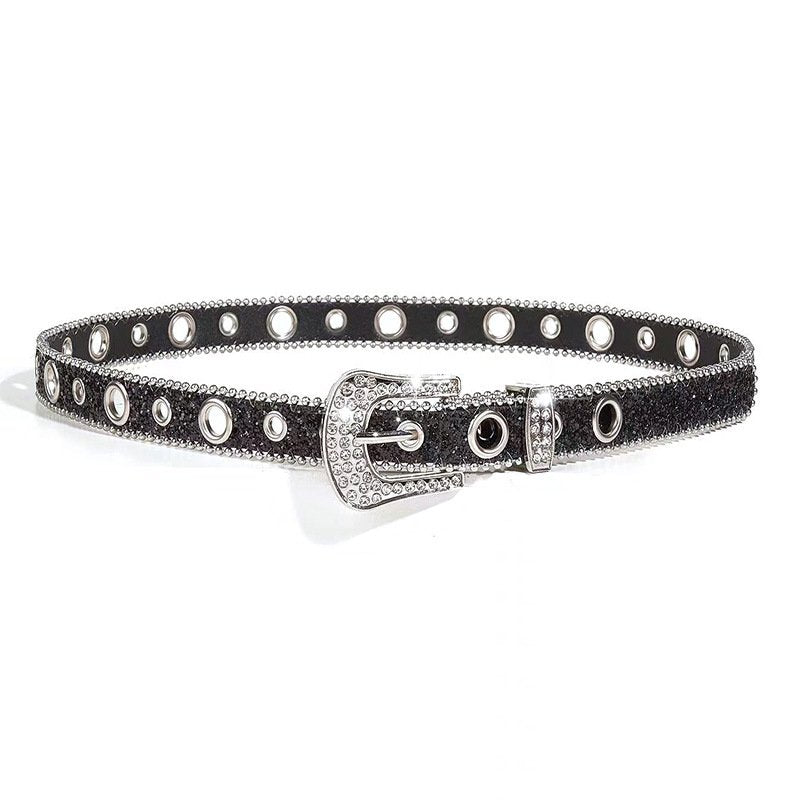 Belt With Rhinestone Trim