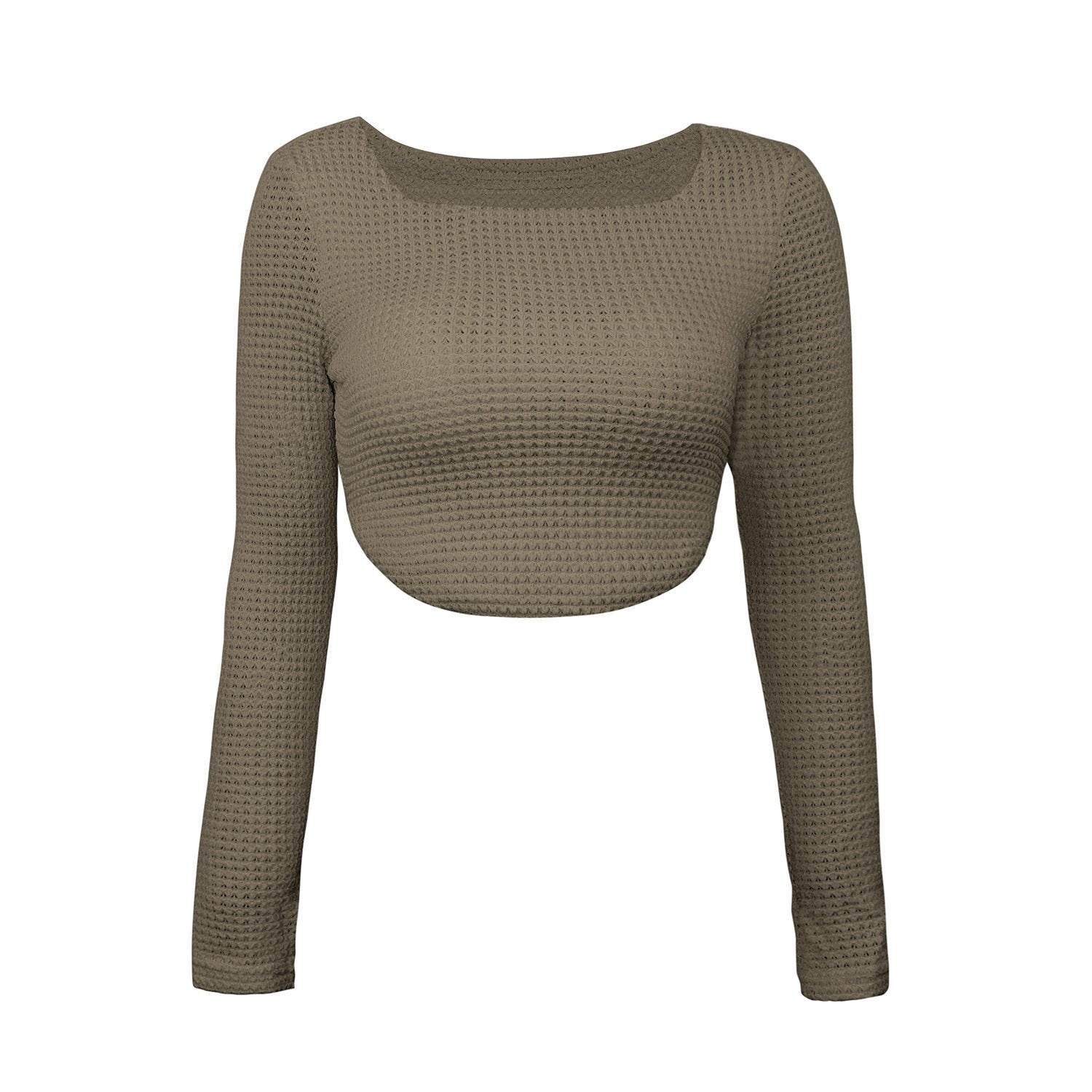 Square Neck Top With Long Sleeves