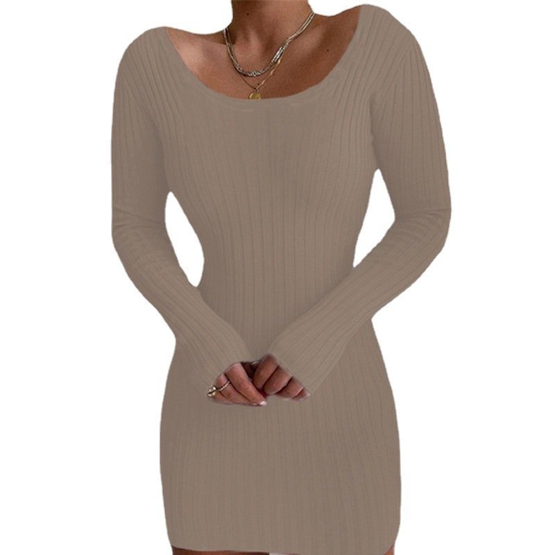 Long Sleeved Knitted Sweater Dress