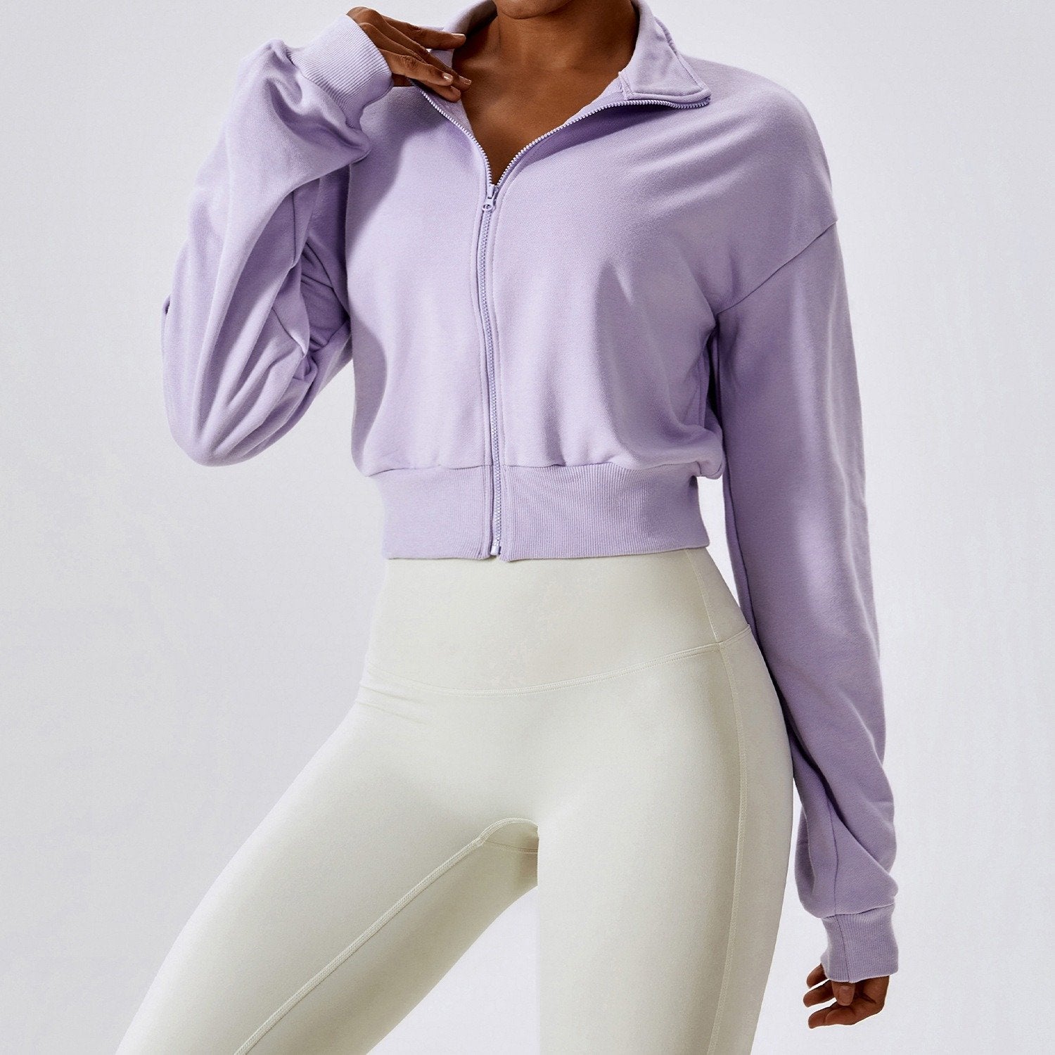 Long-Sleeve Sports Sweatshirt with Loose Zipper