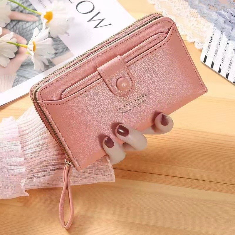 Pure Color Zipper Handbag