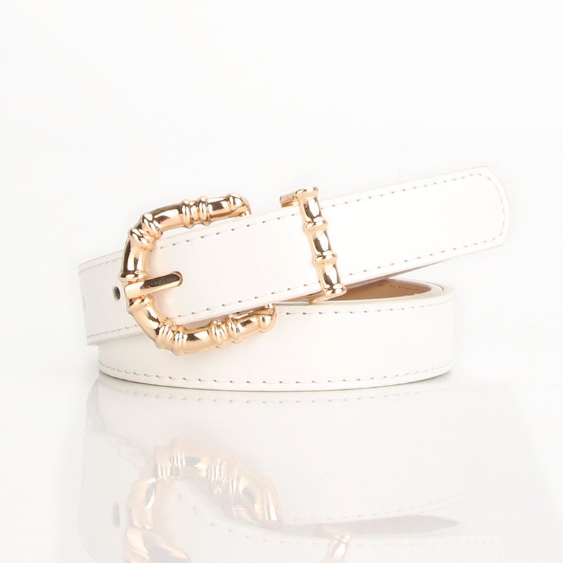 Alloy Pin Buckle Casual PU Thin Belt Clothing With Belt