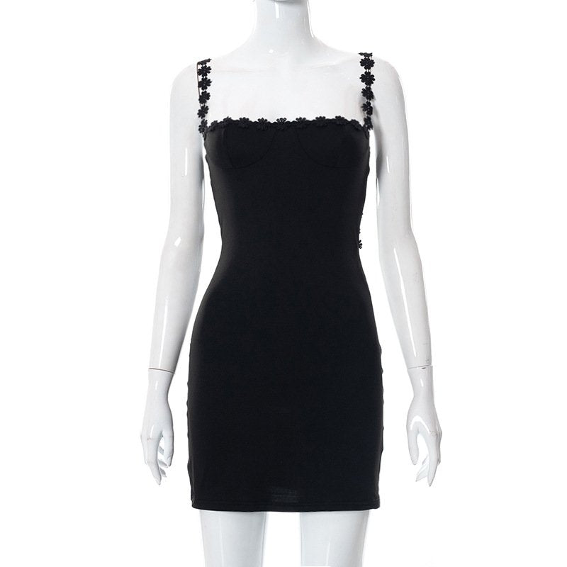 Bodycon Dress With Lace Straps