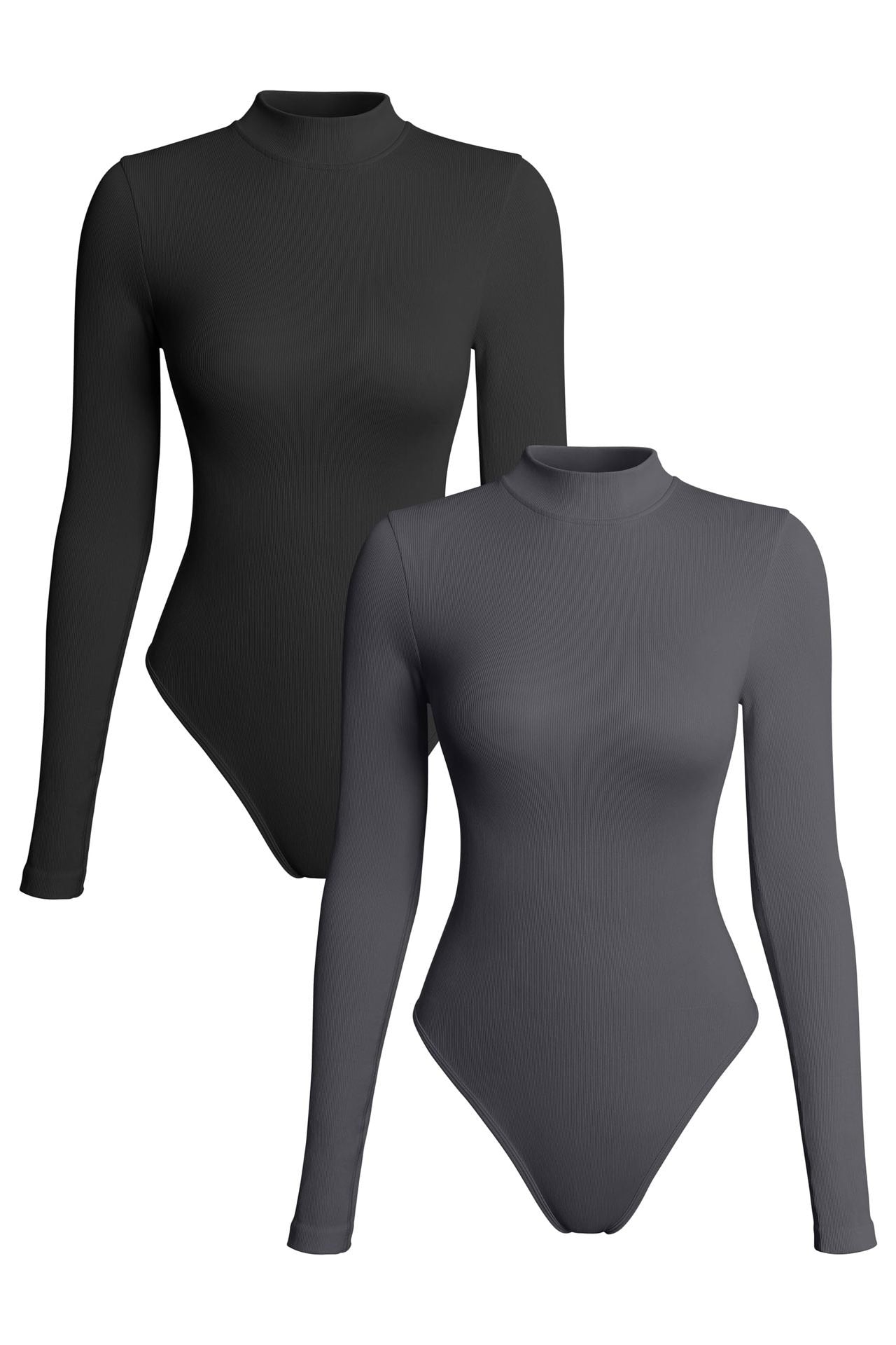 Closed Bodysuit With Long Sleeves And High Neck