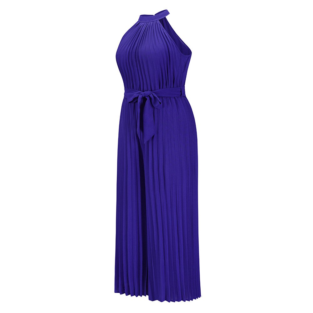 Sleeveless Pleated Jumpsuit With