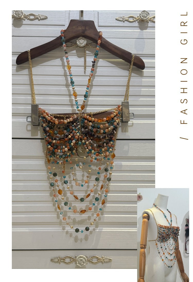 Acrylic bead hollow chest mask