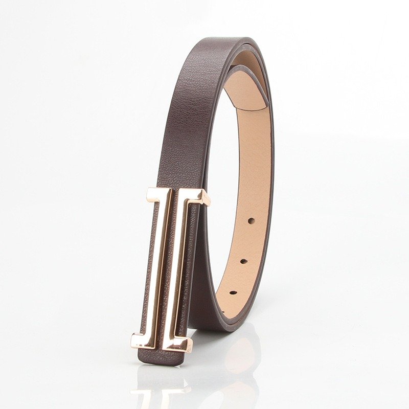 Thin Belt With Golden Buckle