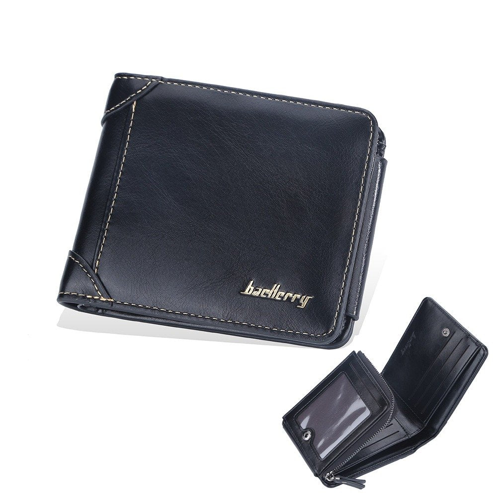 Short Men's Wallet with Zipper