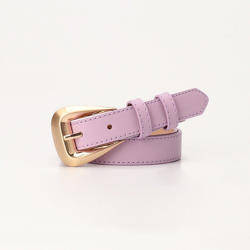 Belt With Golden Buckle Various Colors