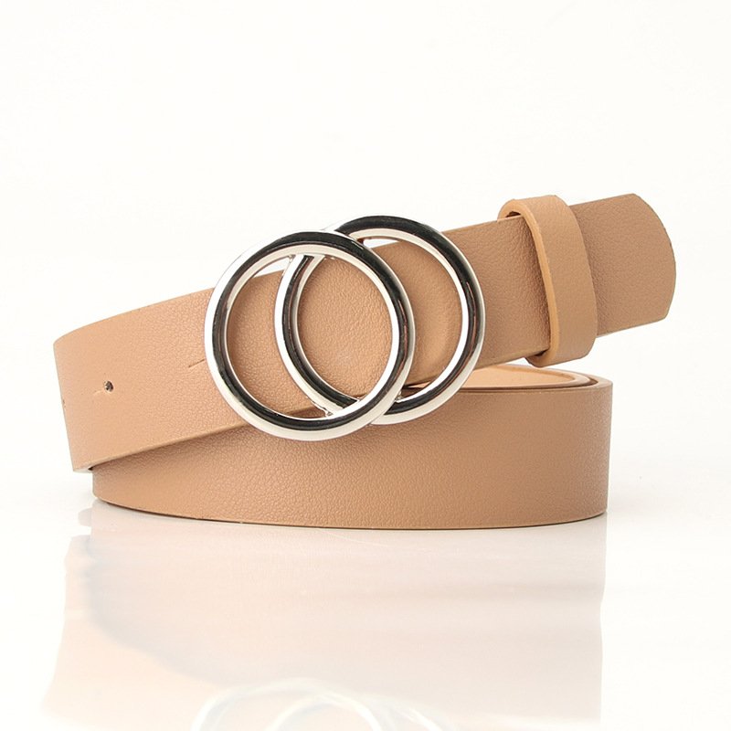 Wide Double Loop Buckle Belt